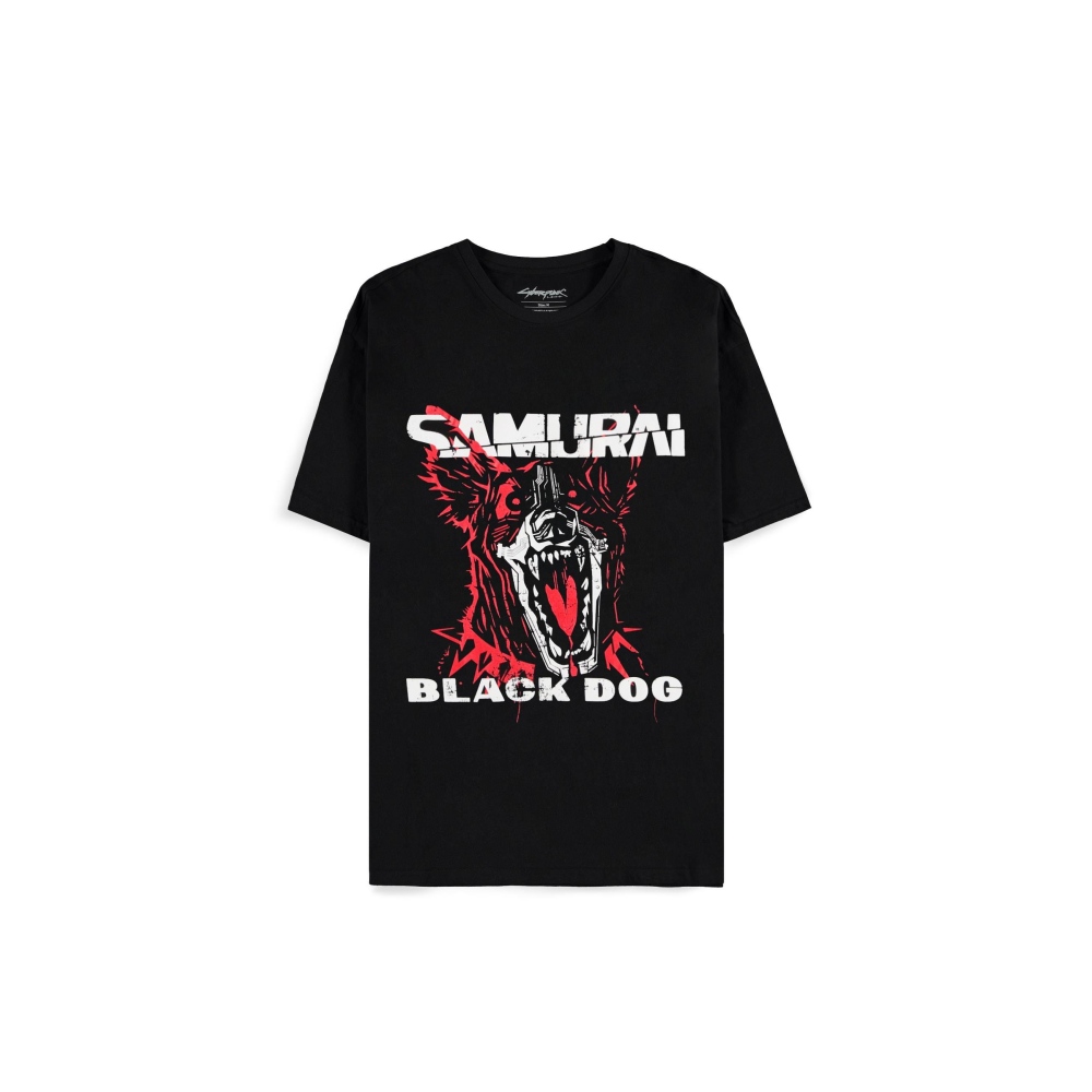 Cyberpunk 2077 - Black Dog Samurai Album Art Mens T-shirt - Black